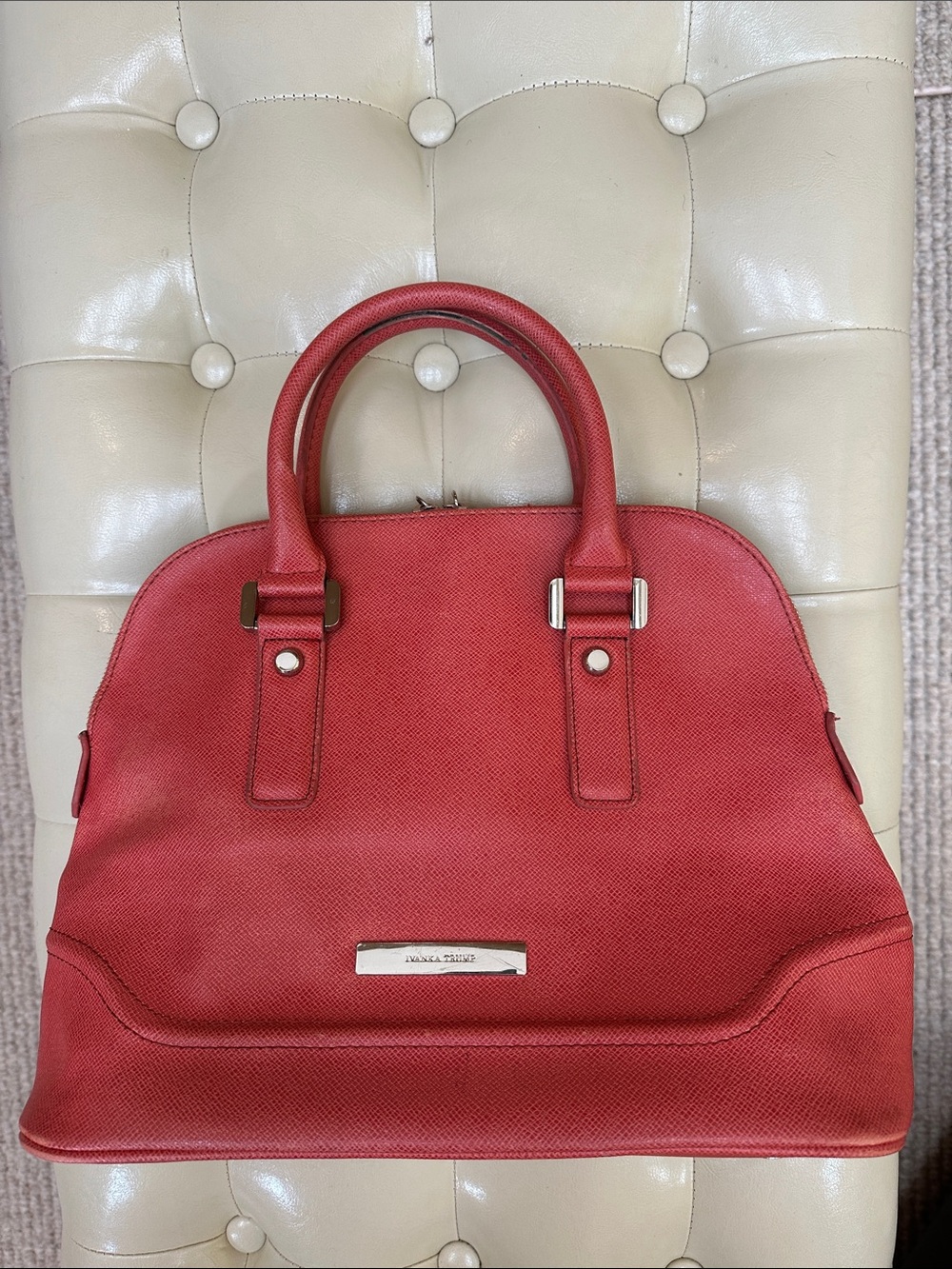 Ivanka Trump Textured Leather Look Satchel Bag